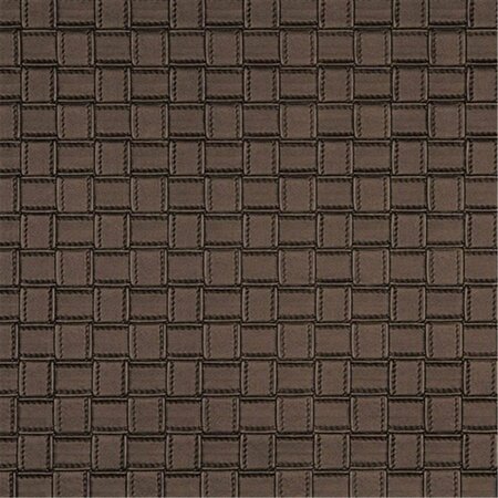 FINE-LINE 54 in. Wide Bronze- Metallic Basket Woven Upholstery Faux Leather FI2949238